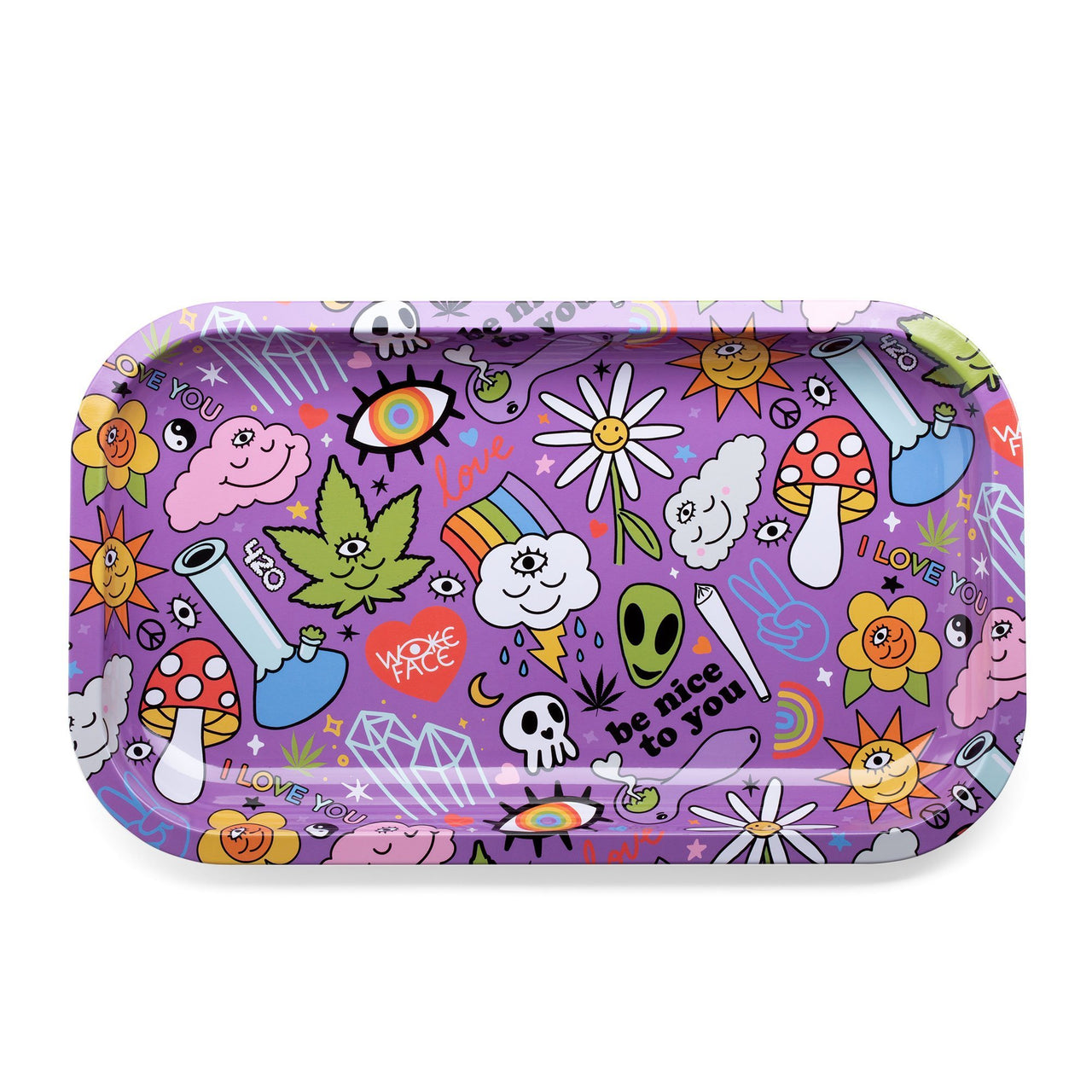420 Science x Woke Face Magnetic Lid Rolling Tray - Woke Face Forever | Rolling Trays | 420 Science