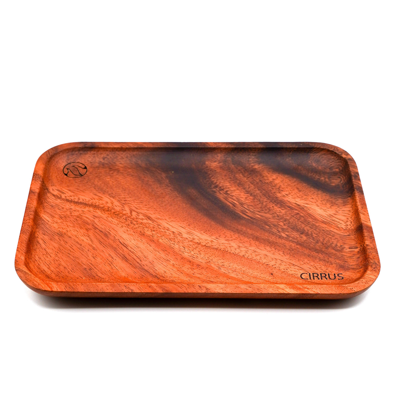 Cirrus Glass Natural Wood Rolling Tray