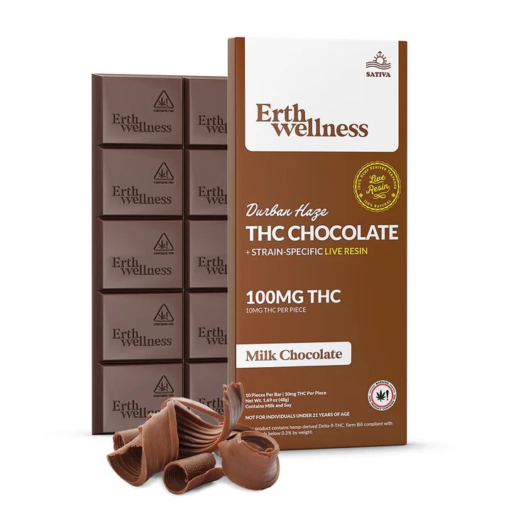 Δ9 THC Chocolate Bar - Durban Haze - Live Resin (Sativa) - 100mg