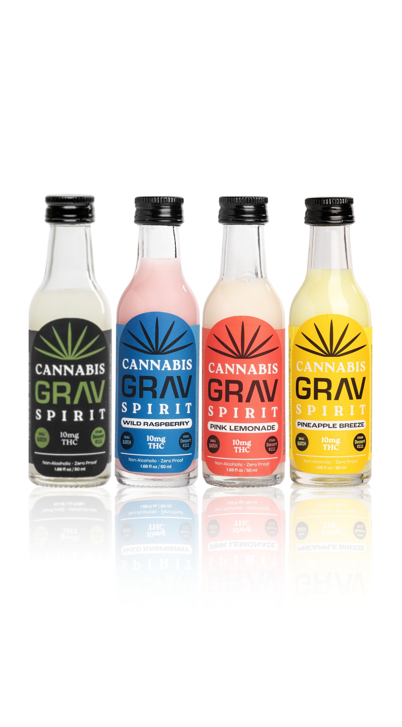 GRAV® Cannabis Spirit 10mg Variety Pack, 50ml Bottle 4-Pack