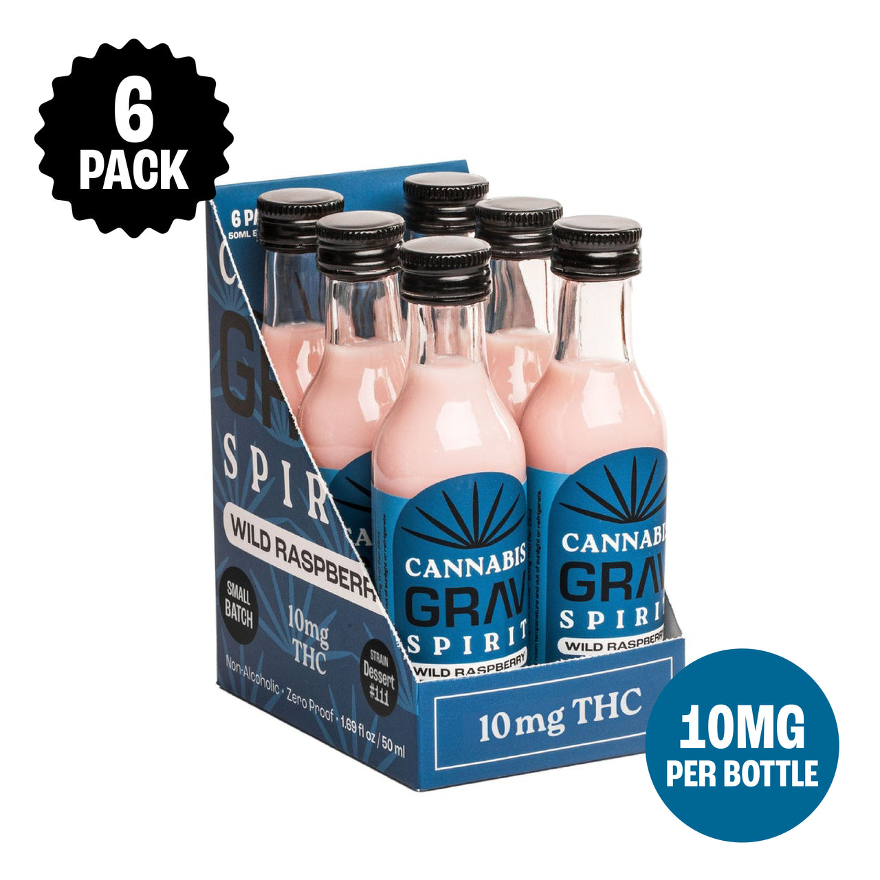 GRAV® Cannabis Spirit 10mg Flavor Shots, 50ml Bottle 6-Pack