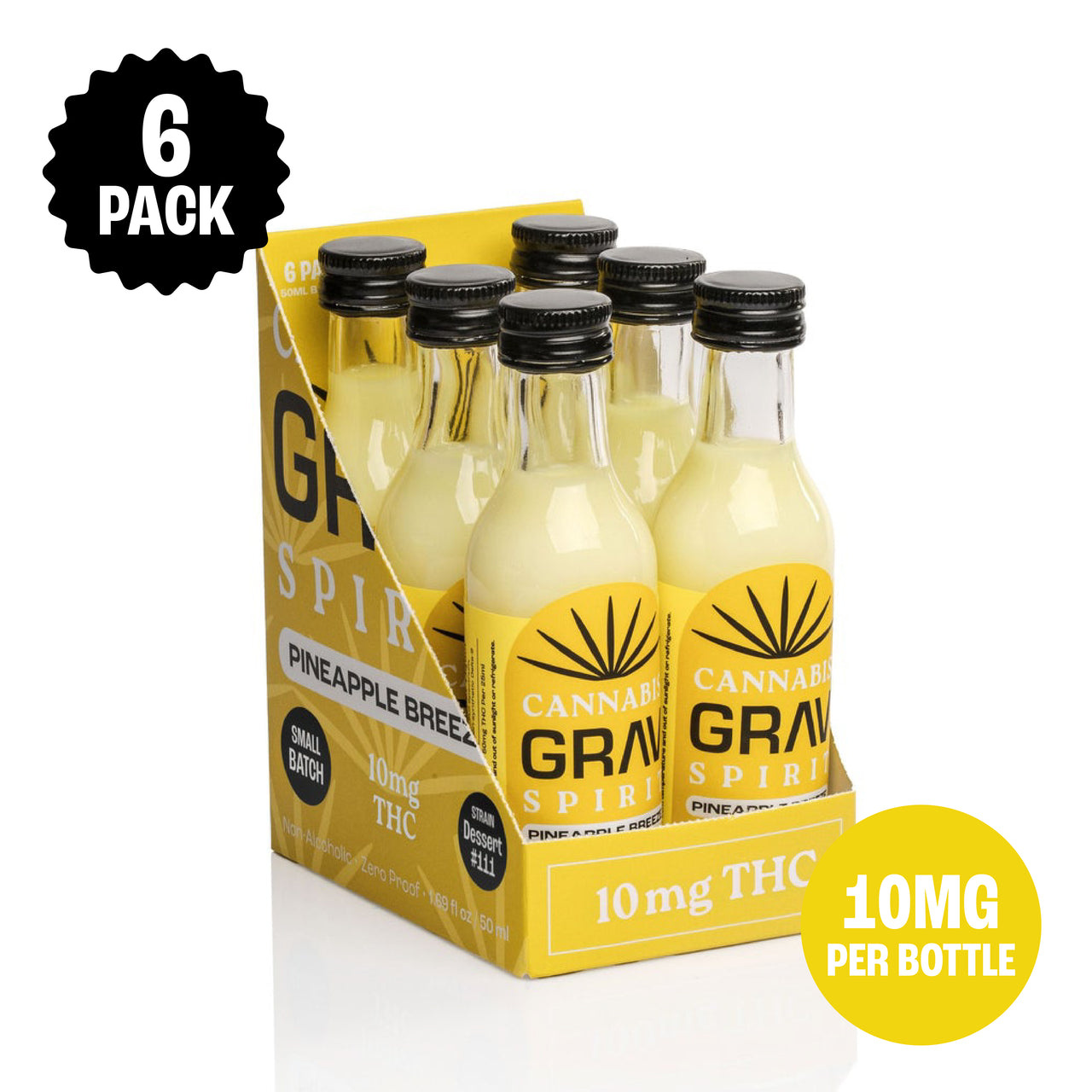 GRAV® Cannabis Spirit 10mg Flavor Shots, 50ml Bottle 6-Pack