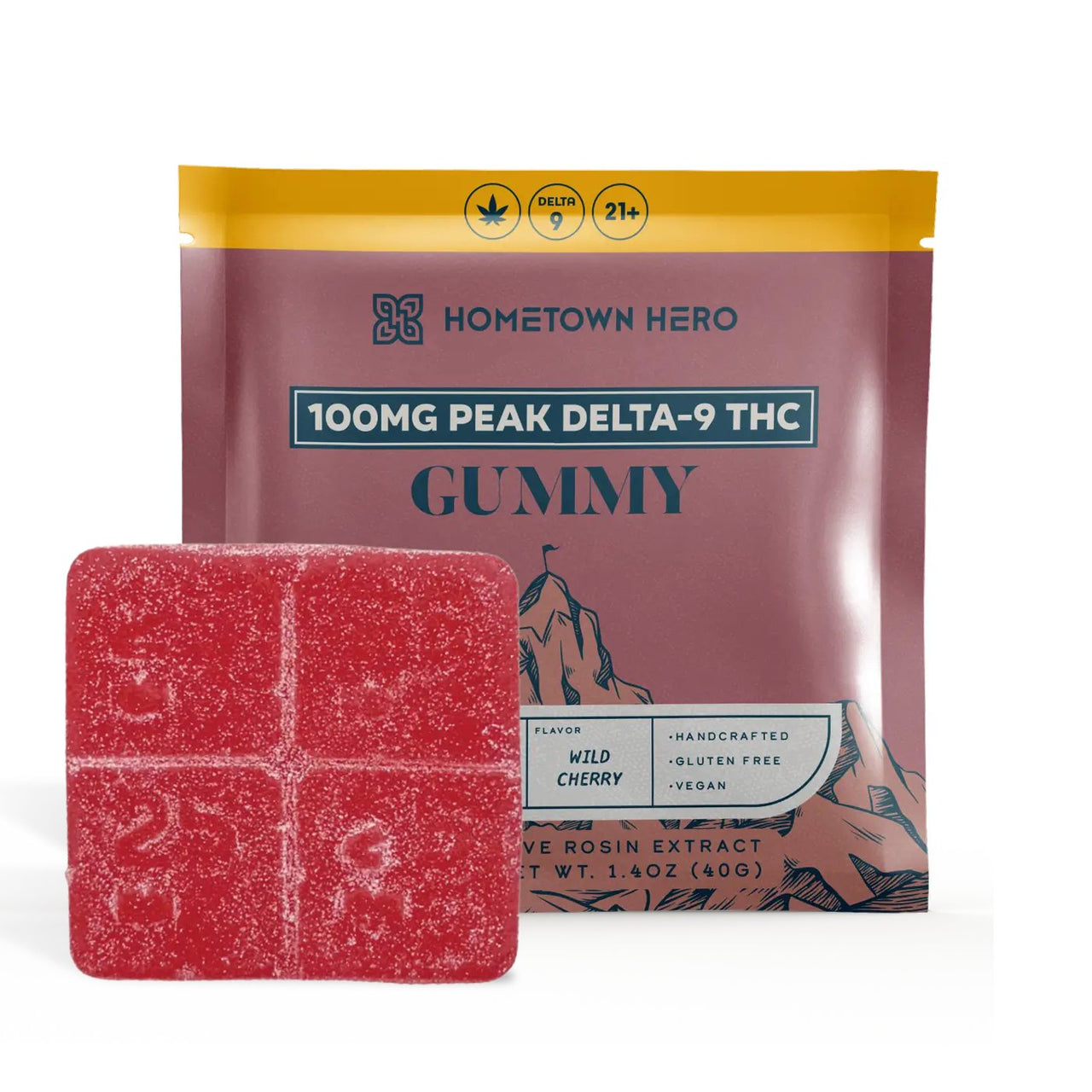 Hometown Hero Peak 100mg D9 Gummy - Wild Cherry