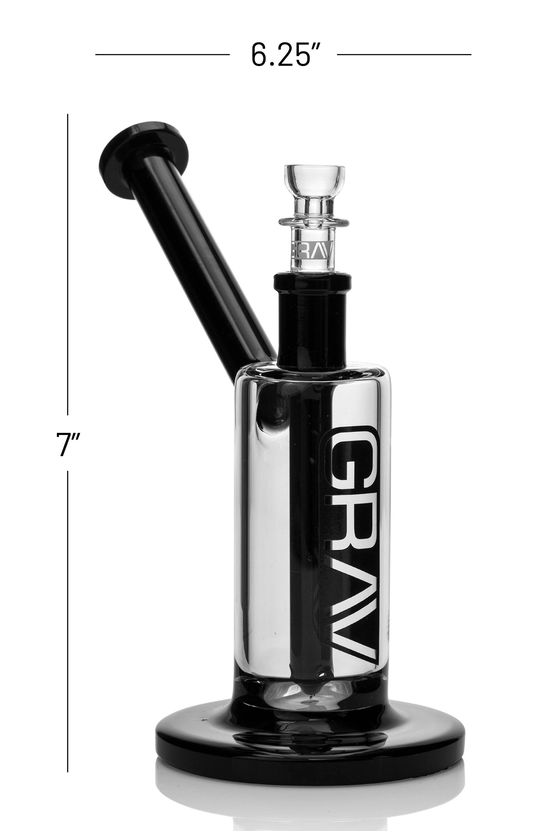 GRAV 7in Upright Bubbler - Black | Bubblers | 420 Science