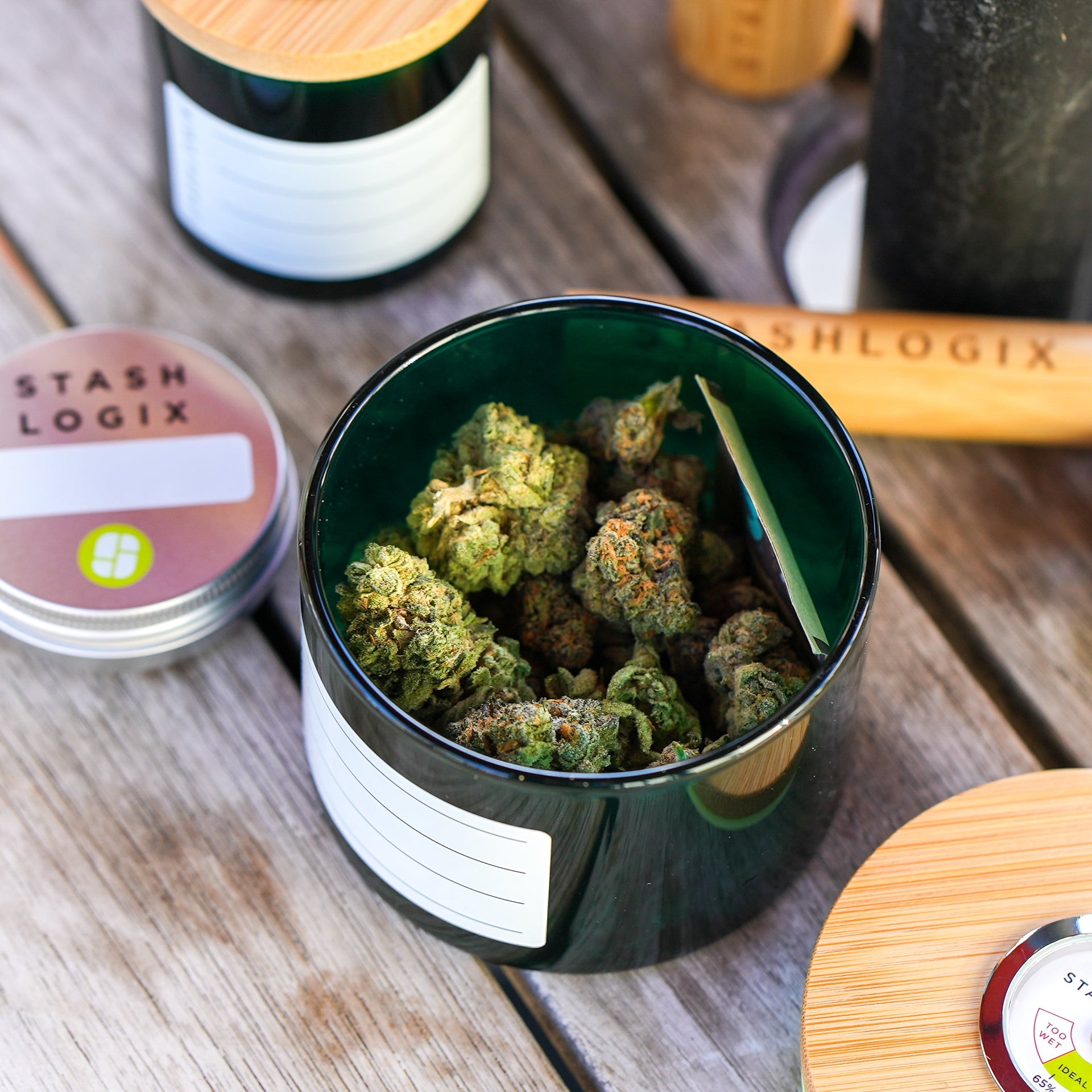 STASHLOGIX Bamboo Smart Jar | TP - Smoke Session Accessories | 420 Science