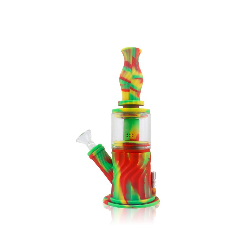 Waxmaid Silicone Four-In-One Bong/Dab Rig/Nectar Collector/Bubbler | TP-Silicone Water Pipes | 420 Science