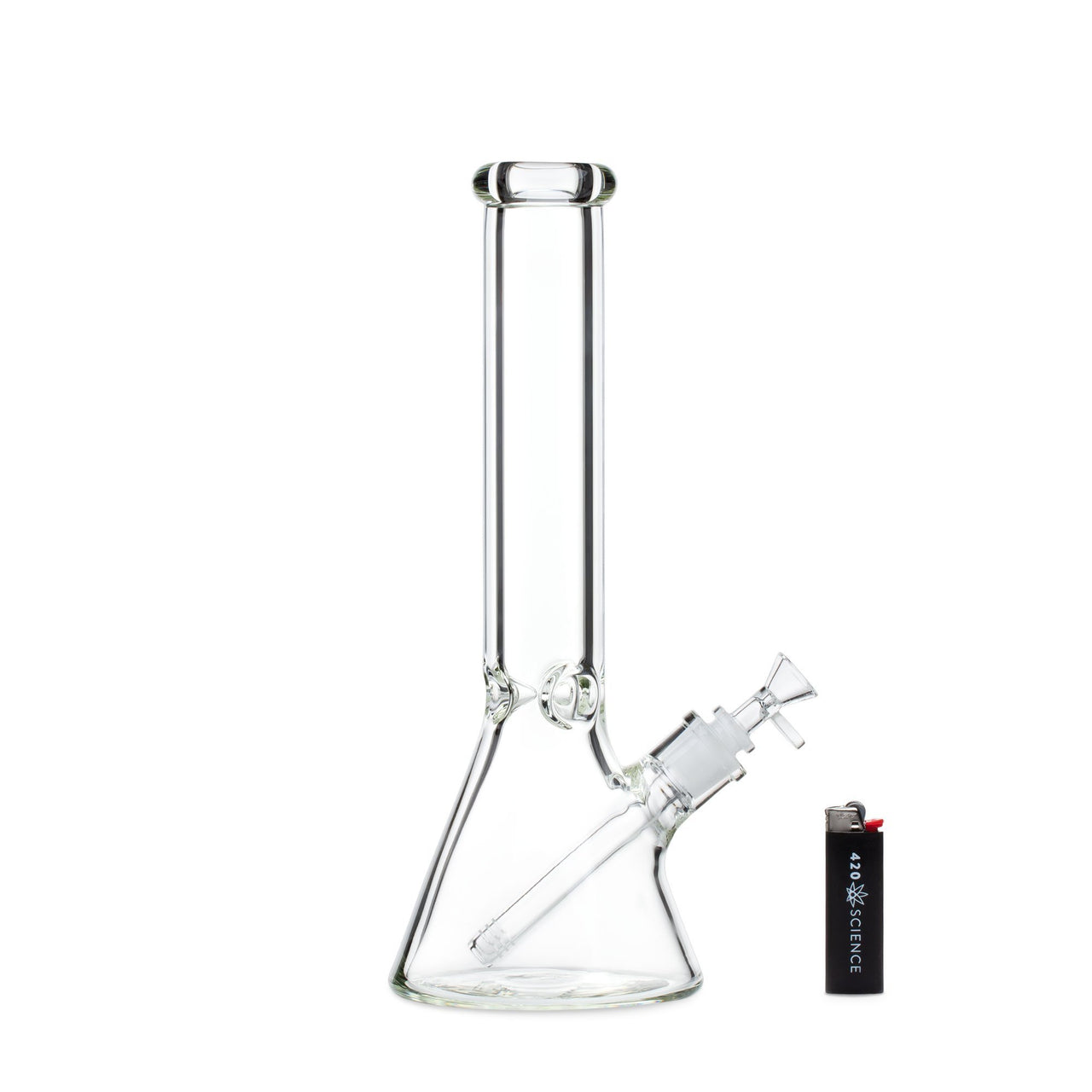 14in 50x9mm Beaker Bong w/Disc Handle Funnel Bowl | Bongs & Water Pipes | 420 Science