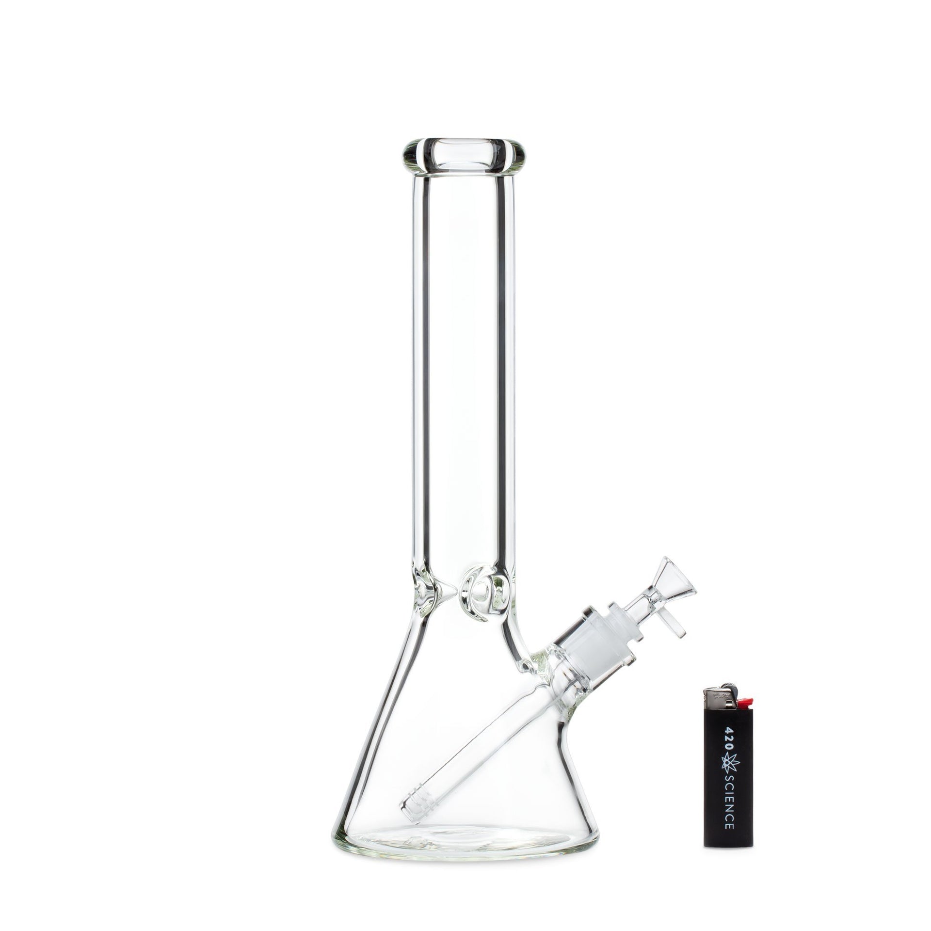 14in 50x9mm Beaker Bong w/Disc Handle Funnel Bowl | Bongs & Water Pipes | 420 Science
