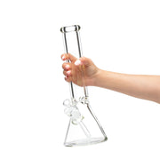 14in 50x9mm Beaker Bong w/Disc Handle Funnel Bowl | Bongs & Water Pipes | 420 Science