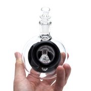GRAV 8in Round Bottom Water Pipe w/ Fixed Downstem - Black - 420 Science - The most trusted online smoke shop.