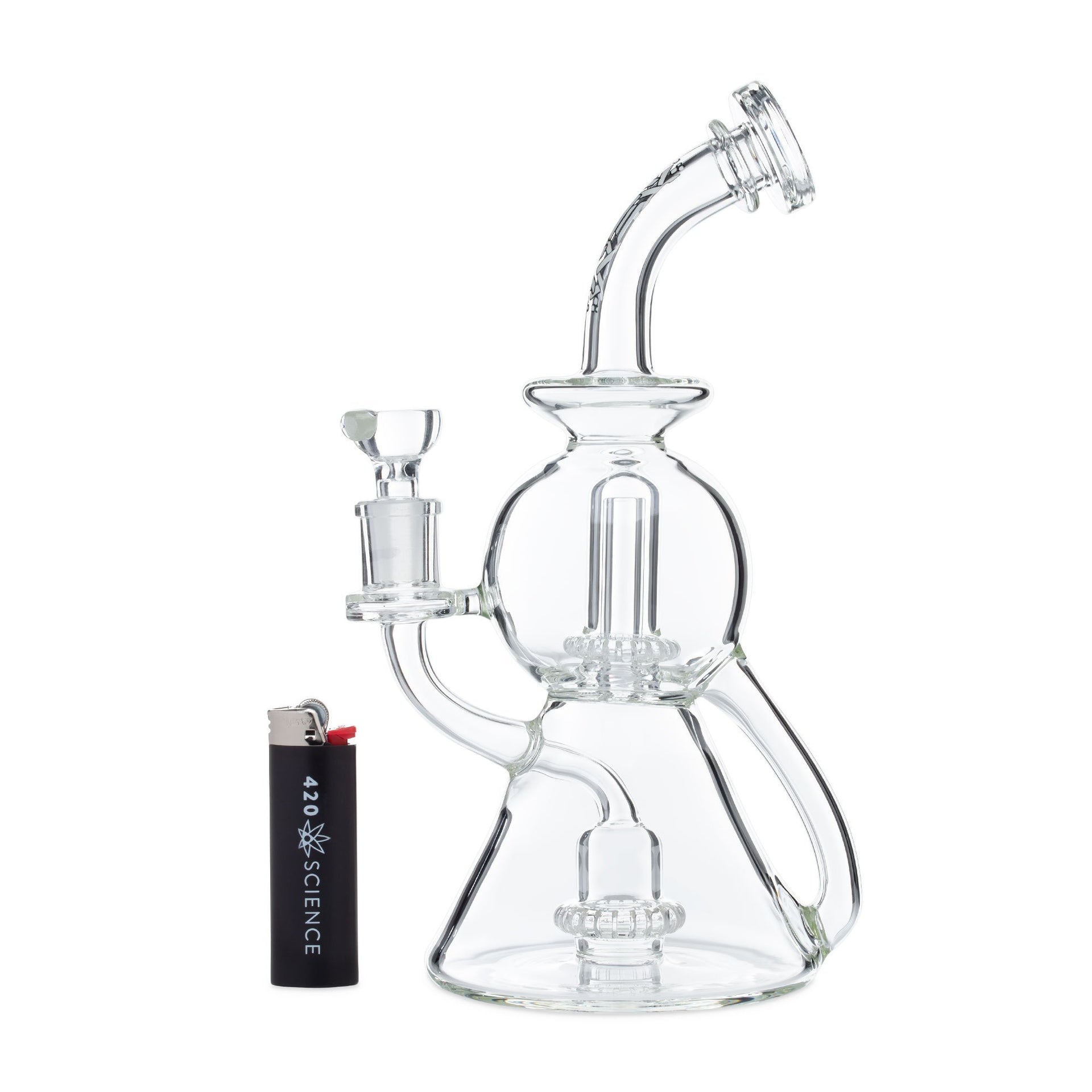 The Azure by Atomic Glass 13 Double Matrix Perc Bong/Dab Rig
