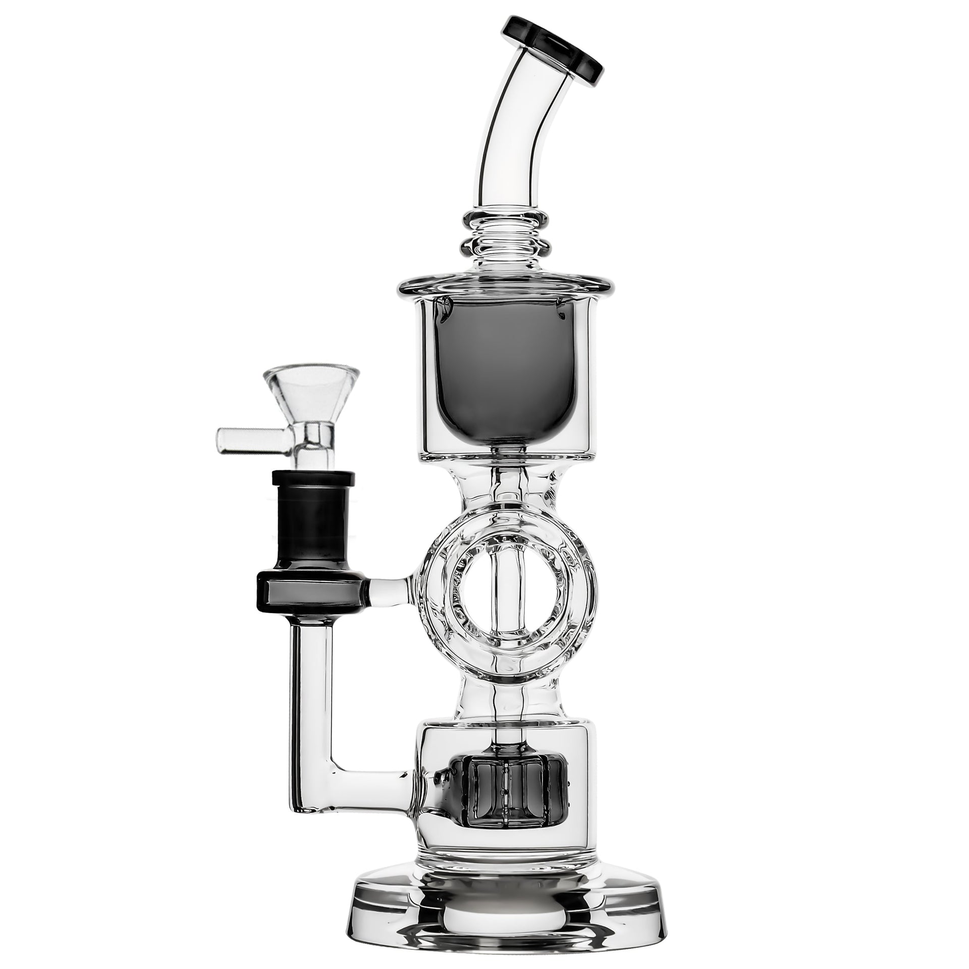 Barrel Straight Base Recycler Bong - Black | Third Party Brands | 420 Science