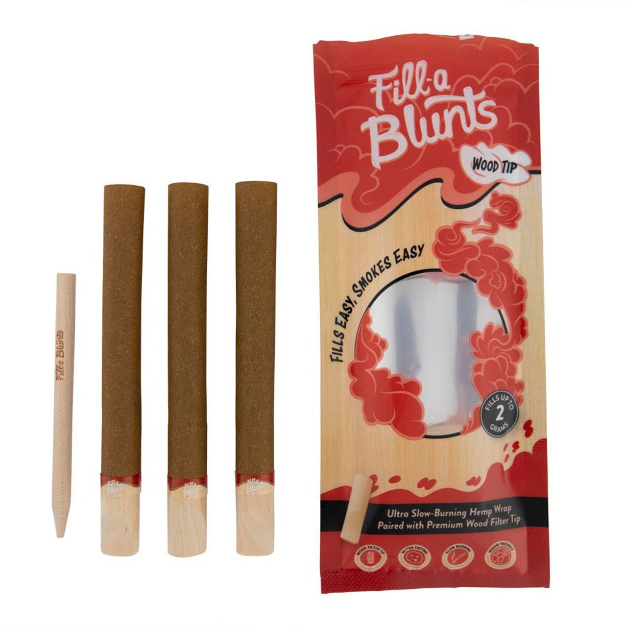 DaySavers Fill-A-Blunts Pre-Rolled Blunt Tubes w/ Wood Tips - Pack of 3 | TP-Blunt Wraps | 420 Science