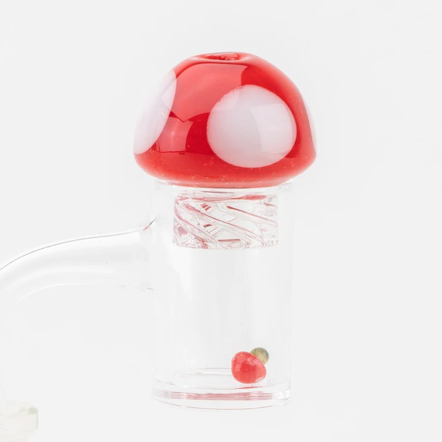 Empire Glassworks Mushroom Spinner Carb Cap with Terp Pearl / 39.99