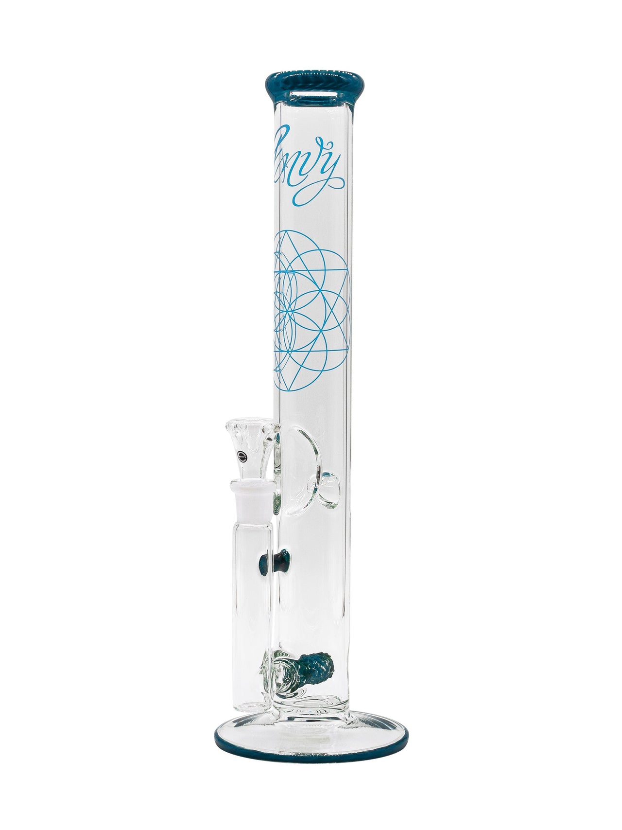 Envy Glass 17in Straight Bong w/ Pop Rocks Perc - Peacock Blue | Bongs & Water Pipes | 420 Science