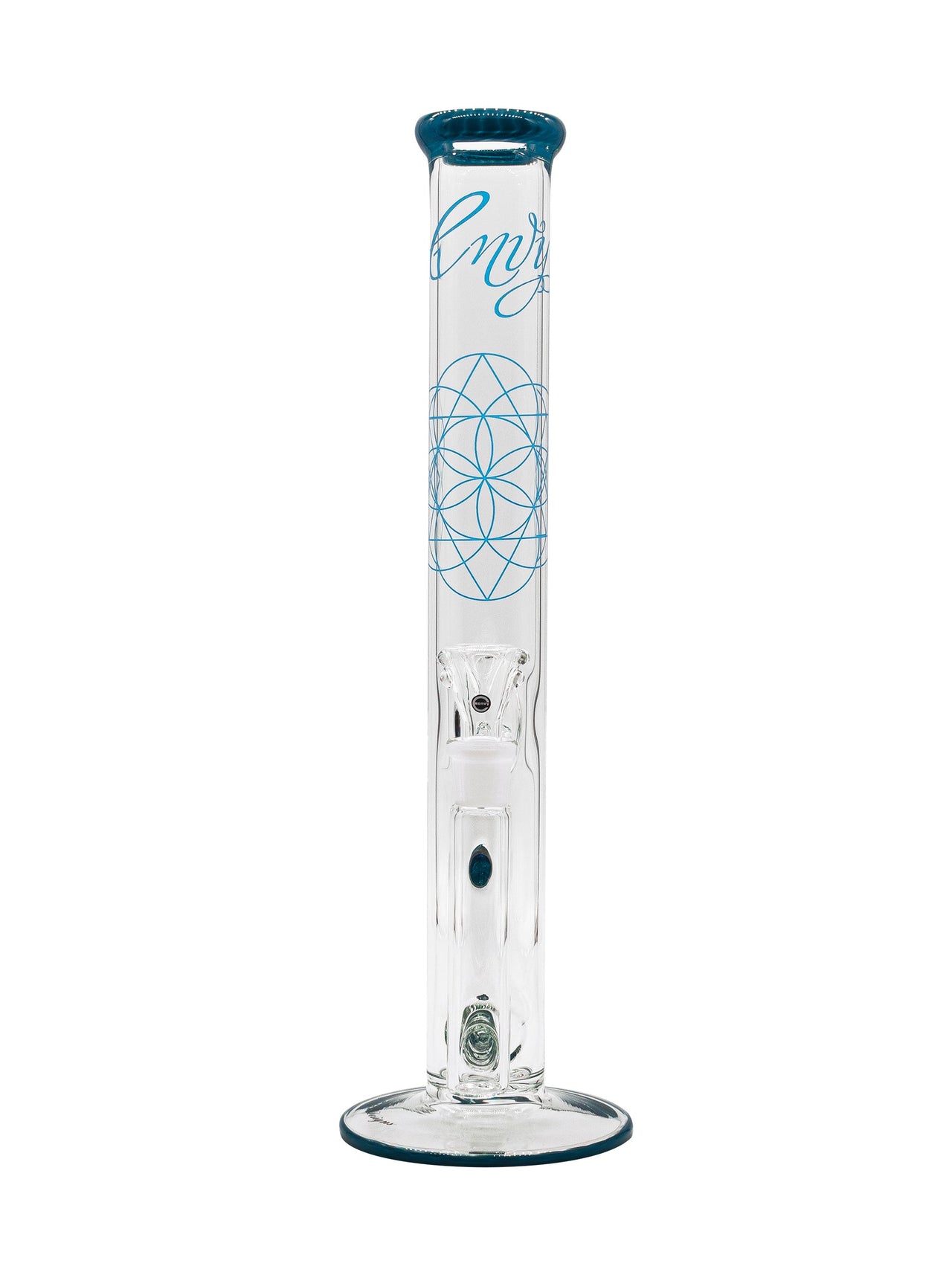 Envy Glass 17in Straight Bong w/ Pop Rocks Perc - Peacock Blue | Bongs & Water Pipes | 420 Science