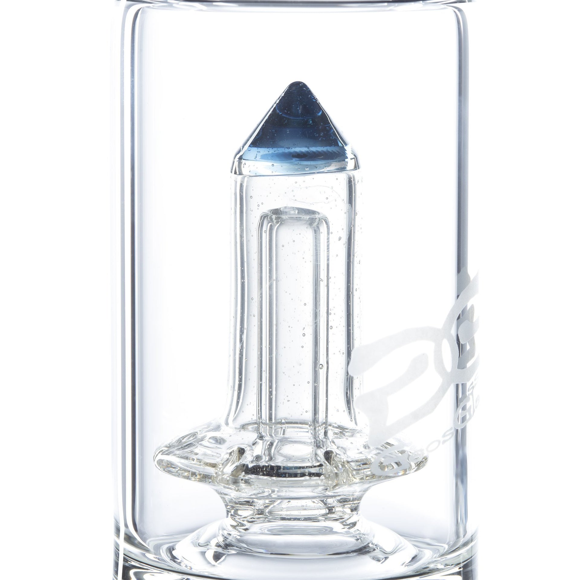 Geo's Glass 14in Crystal Circ Beaker Bong - Atomic Stardust + Blu-V UV Reactive - 420 Science - The most trusted online smoke shop.