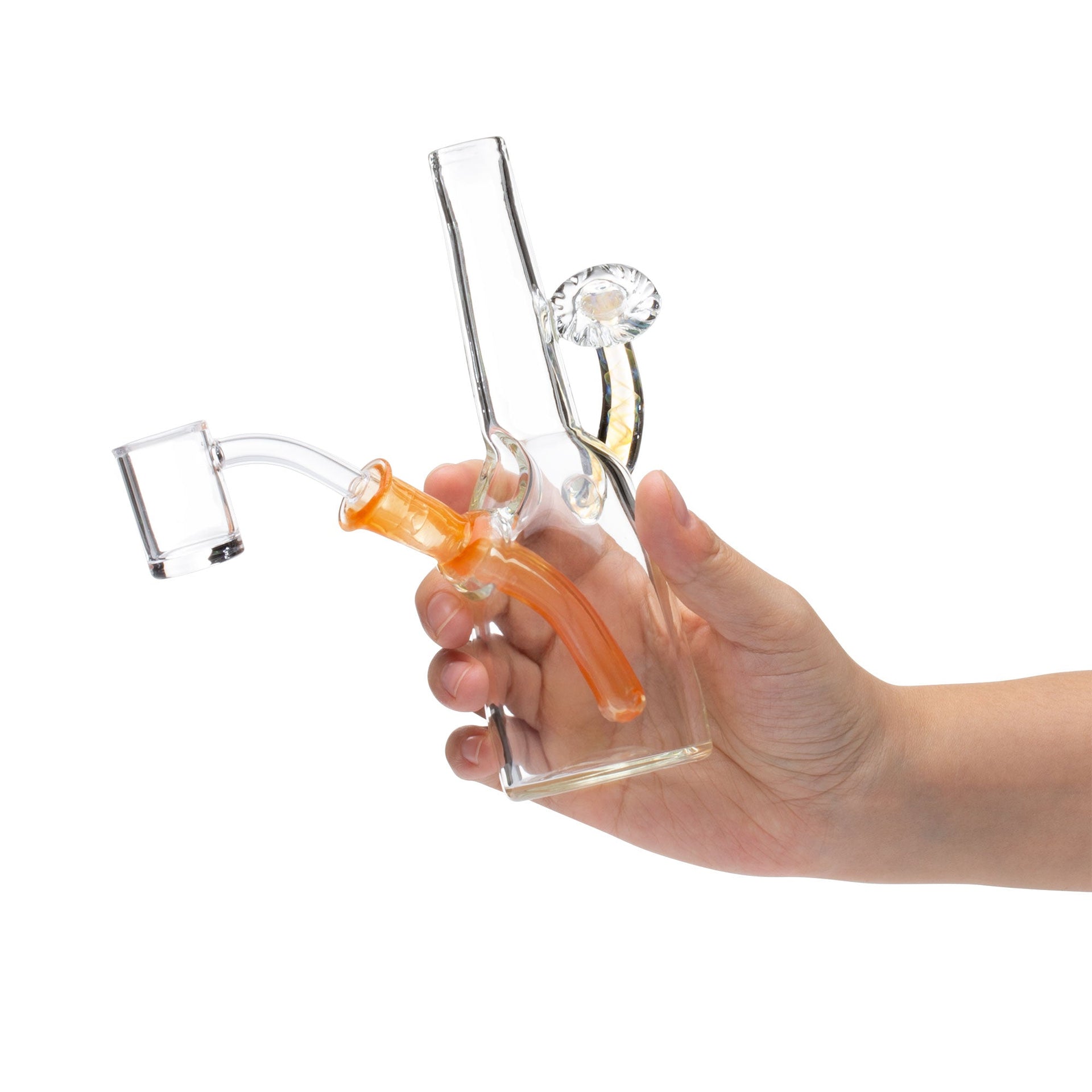 GMay Glass Orange & Fumed Sake Bottle Dab Rig | Dab Rigs | 420 Science