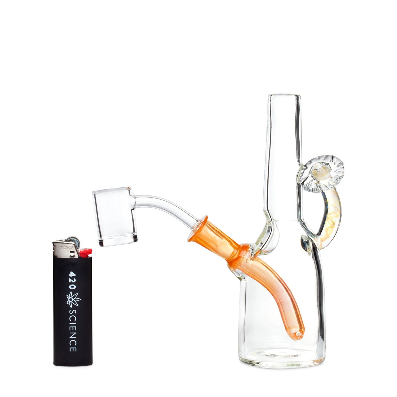 GMay Glass Orange & Fumed Sake Bottle Dab Rig | Dab Rigs | 420 Science