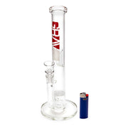GRAV 12in Flare Water Pipe w/ Honey Comb Disc - Clear - 420 Science - The most trusted online smoke shop.