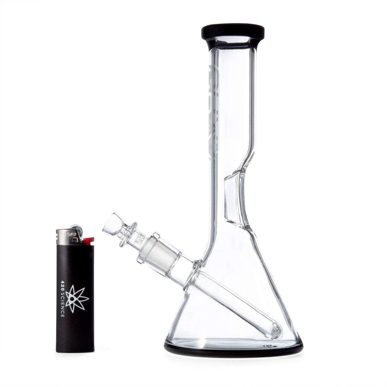GRAV 8in Beaker Water Pipe w/ Fixed Downstem - Black - 420 Science - The most trusted online smoke shop.