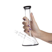 GRAV 8in Beaker Water Pipe w/ Fixed Downstem - Black - 420 Science - The most trusted online smoke shop.