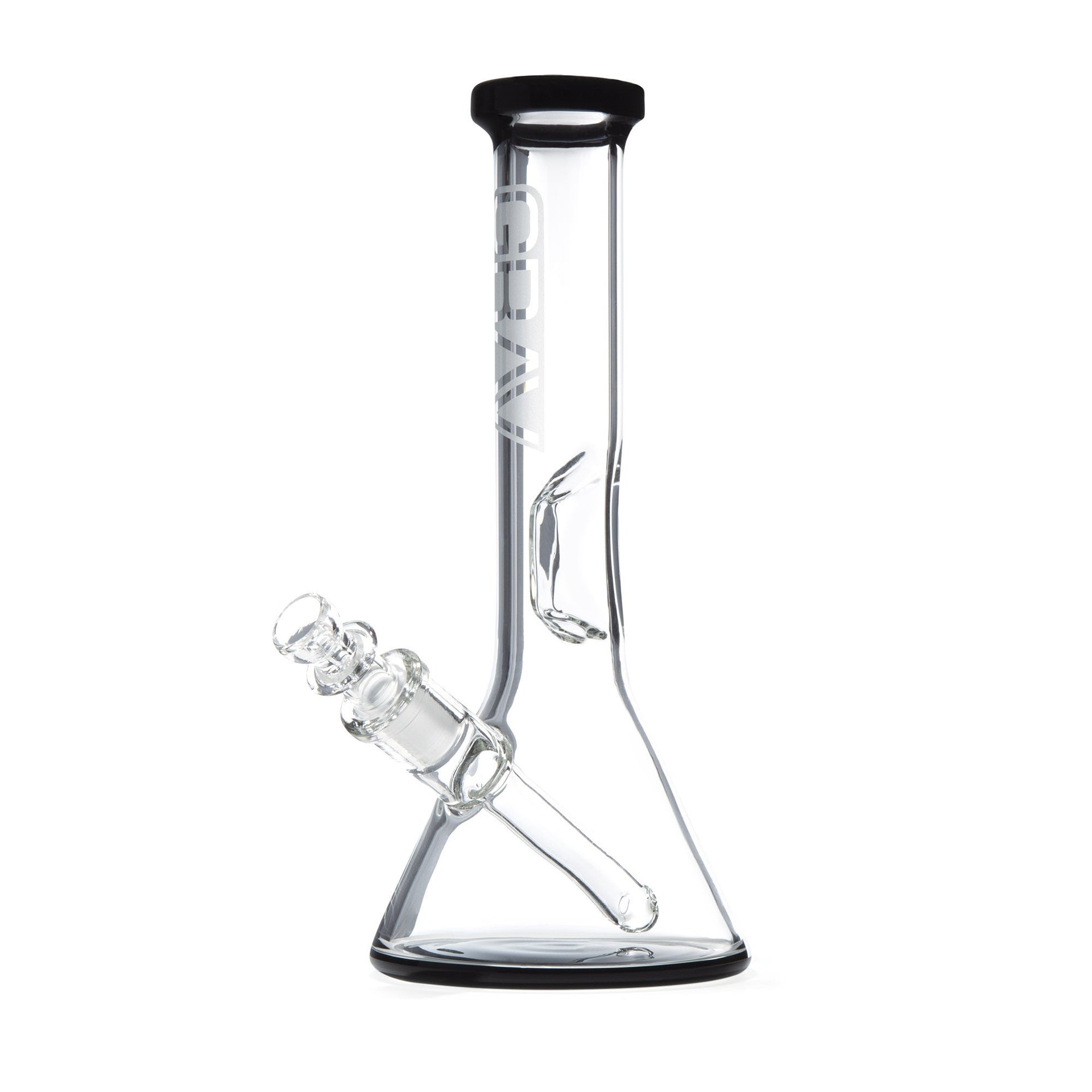 GRAV 8in Beaker Water Pipe w/ Fixed Downstem - Black - 420 Science - The most trusted online smoke shop.