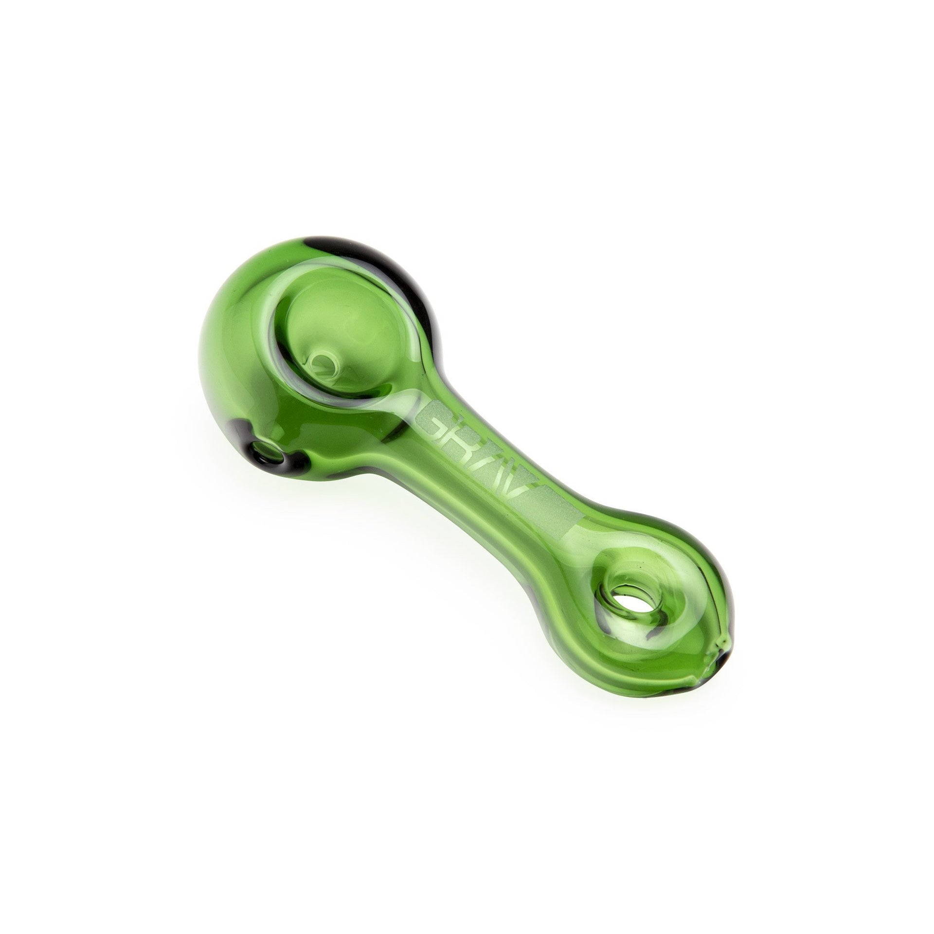 HerbMate Glass Smoking Spoon Pipe With Grinder & Filer Compact