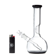 GRAV 8in Round Bottom Water Pipe w/ Fixed Downstem - Black - 420 Science - The most trusted online smoke shop.