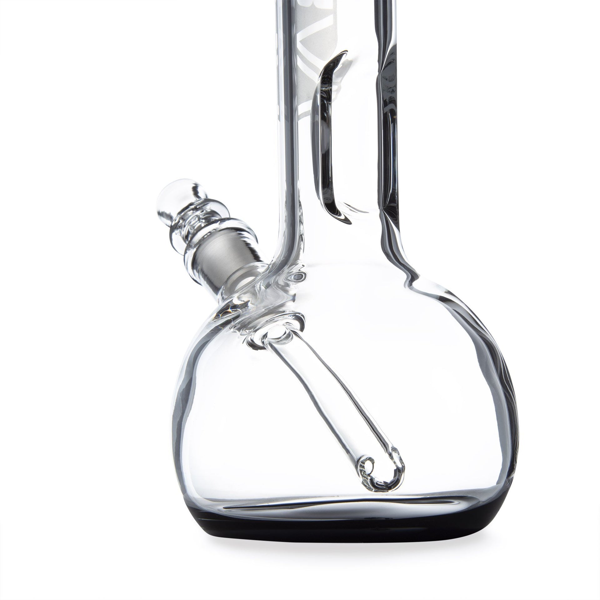 GRAV 8in Round Bottom Water Pipe w/ Fixed Downstem - Black - 420 Science - The most trusted online smoke shop.