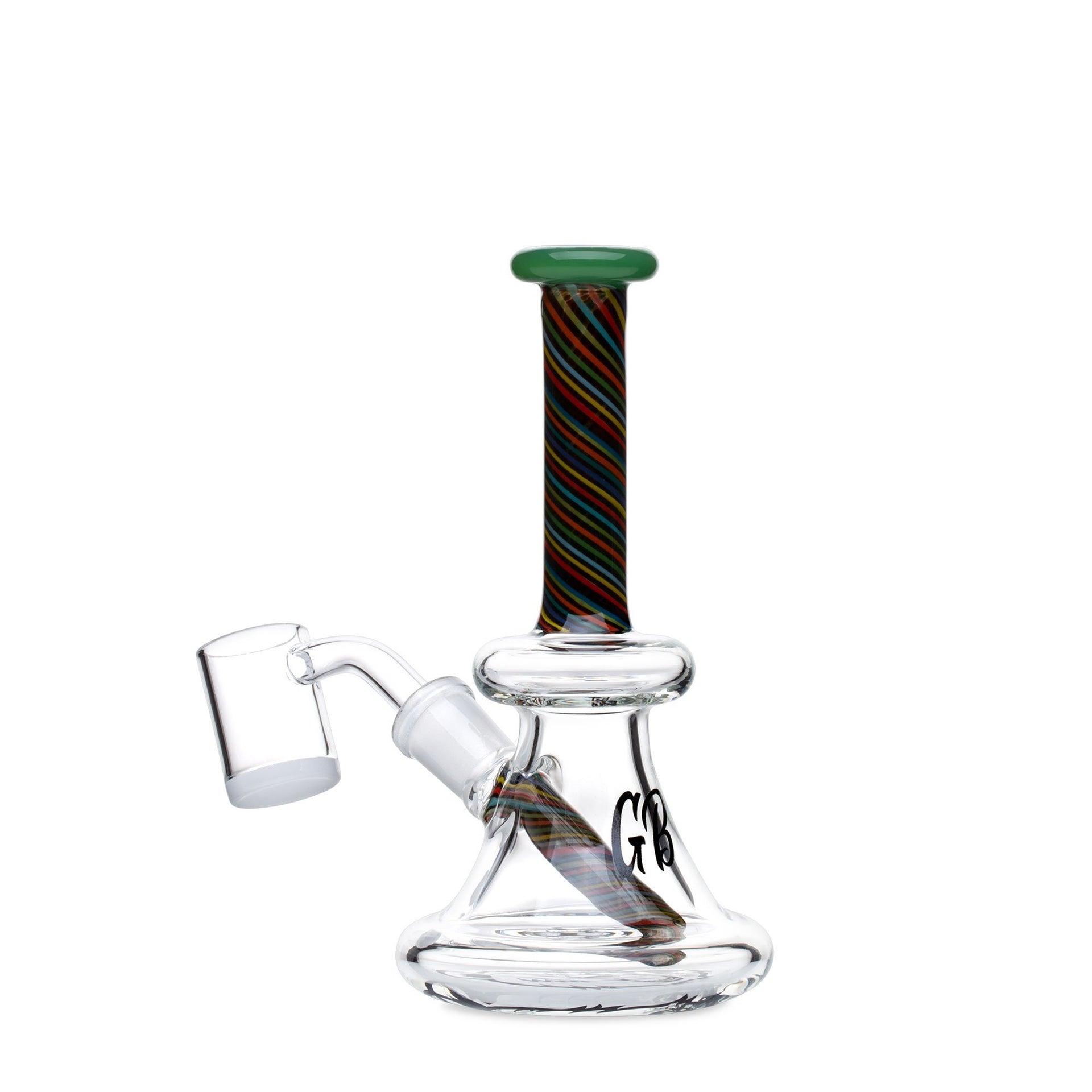 Green Bear 6in Striped Bell w/Fixed Downstem - Cosmetic Flaw | Dab Rigs | 420 Science
