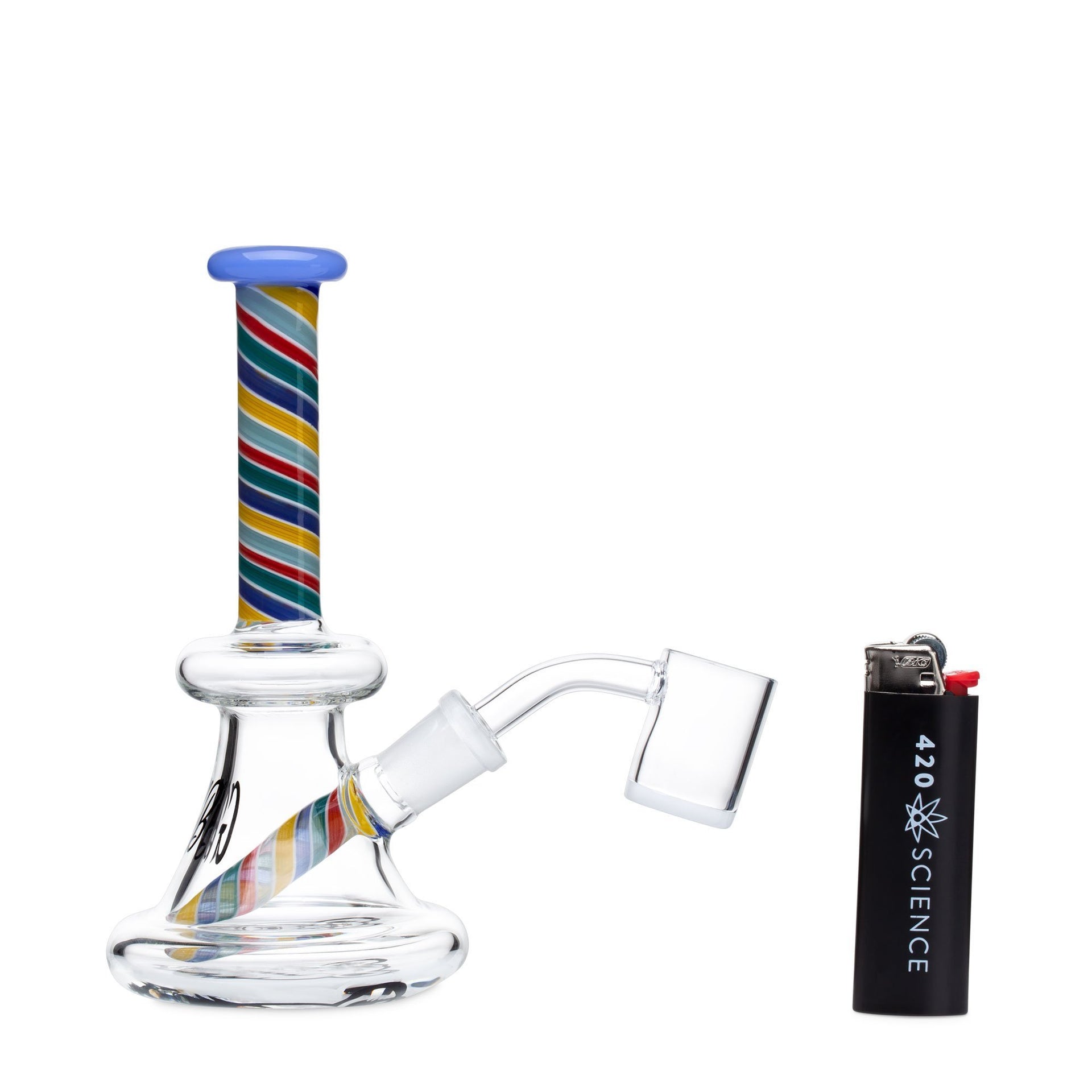 Green Bear 6in Striped Bell w/Fixed Downstem - Cosmetic Flaw | Dab Rigs | 420 Science