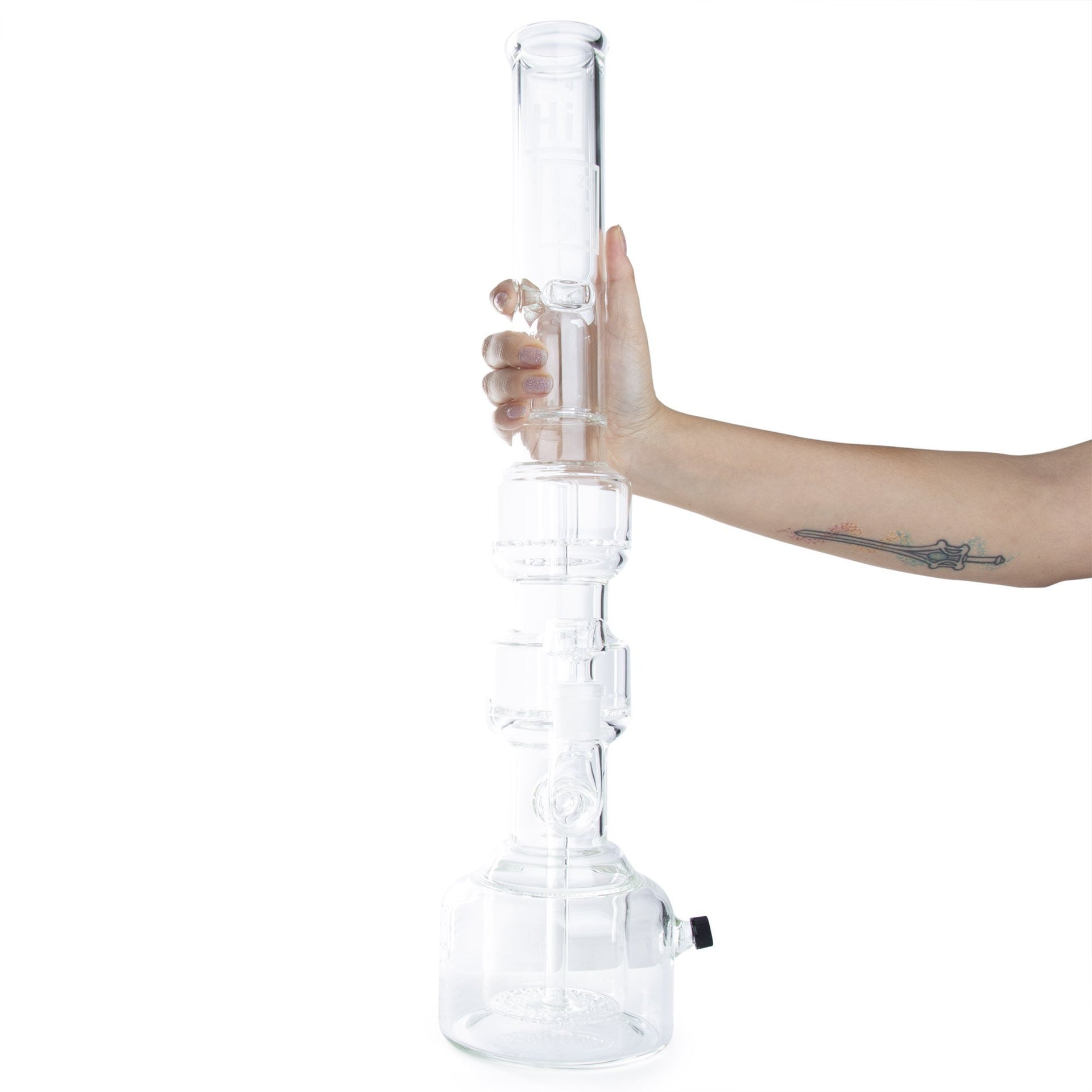 HiSi 23in Beaker - Triple Geyser Perc - 420 Science - The most trusted online smoke shop.
