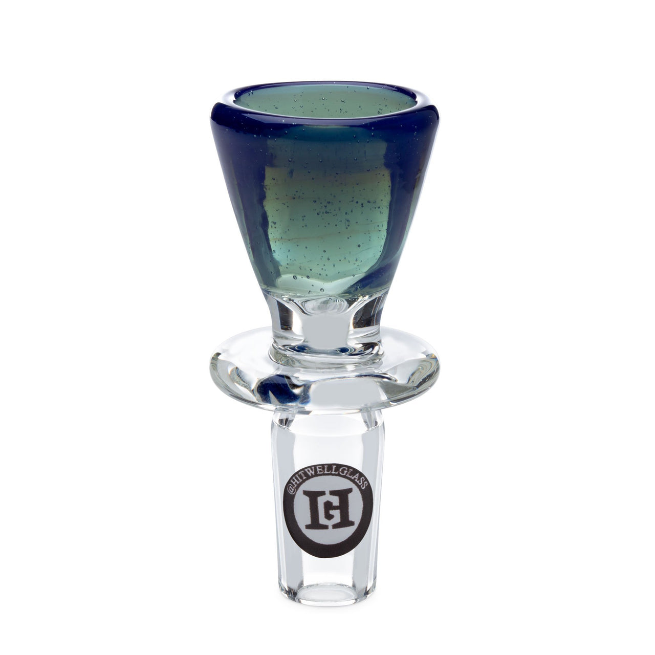 Hitwell Glass Funnel Bowl - Clear/Blue Slime