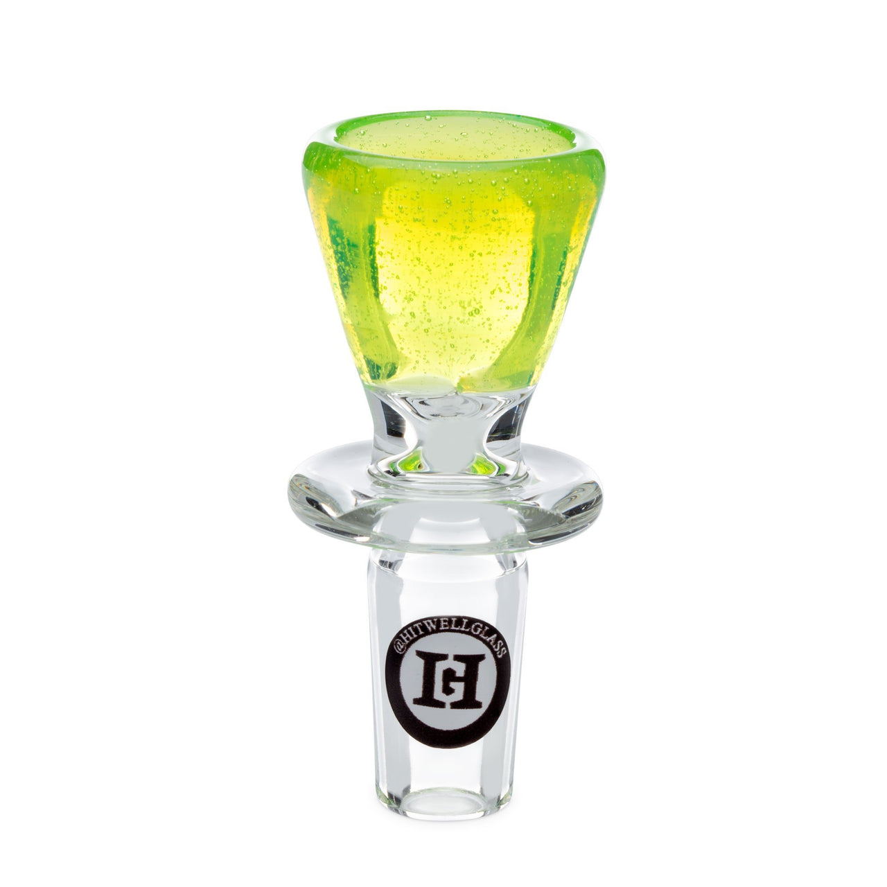 Hitwell Glass Funnel Bowl - Clear/Green Slime