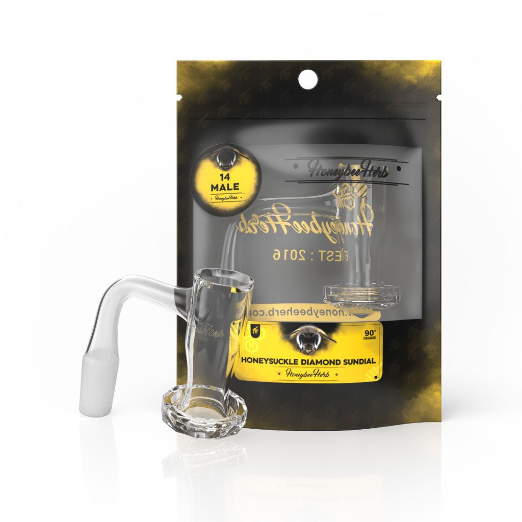 Honeybee Herb Black Line Honeysuckle Diamond Sundial Quartz Banger | Parts | 420 Science