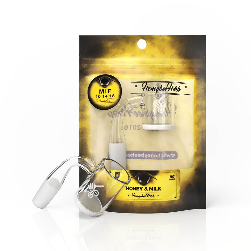Honeybee Herb Yellow Line Honey & Milk Quartz Banger | Parts | 420 Science