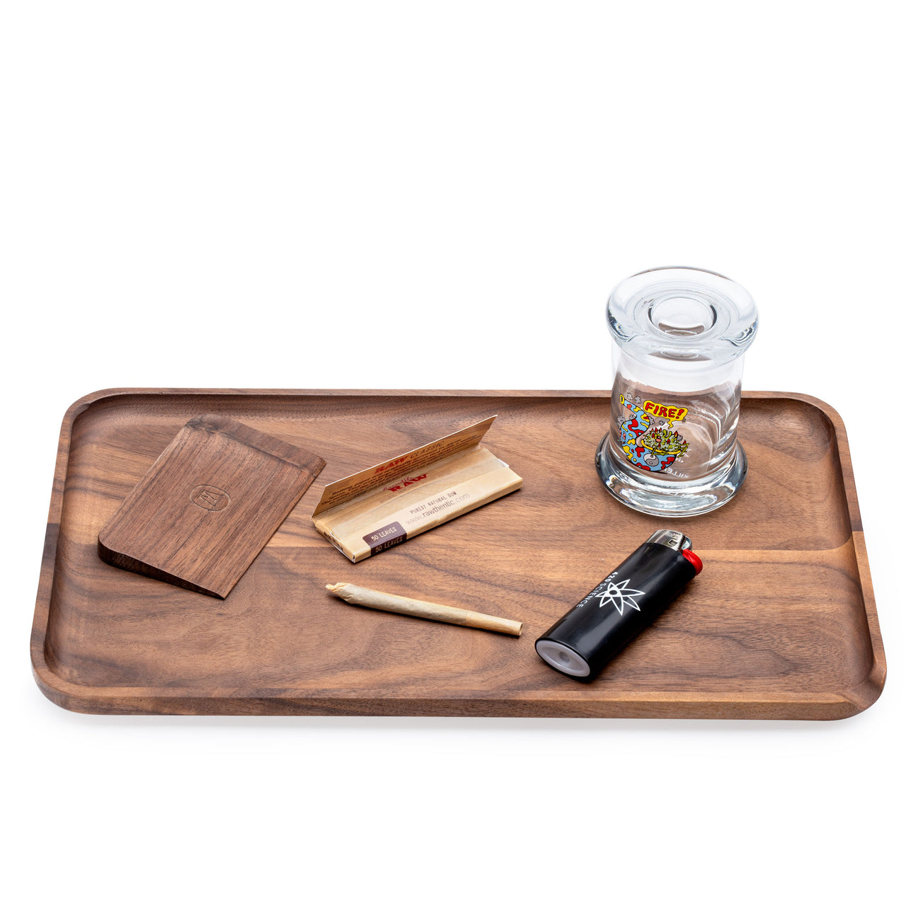 Marley Natural American Black Walnut Rolling Tray - Large