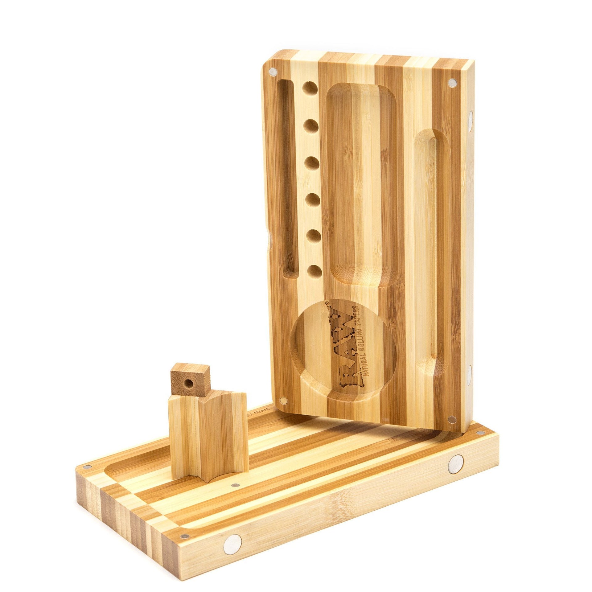 RAW Backflip Magnetic Bamboo Striped Rolling Tray - 420 Science - The most trusted online smoke shop.