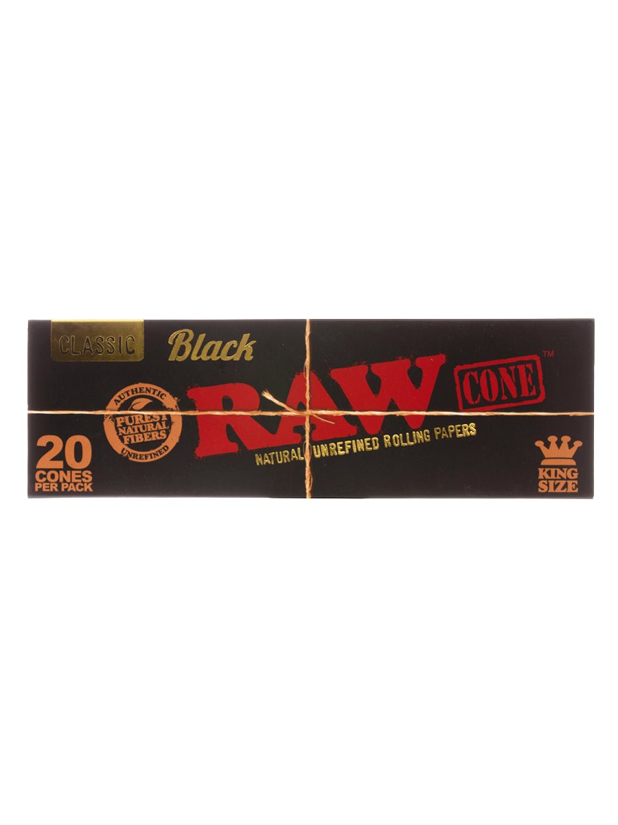RAW Cone Classic King Size, Black - 20 Pack | Rolling Products | 420 Science
