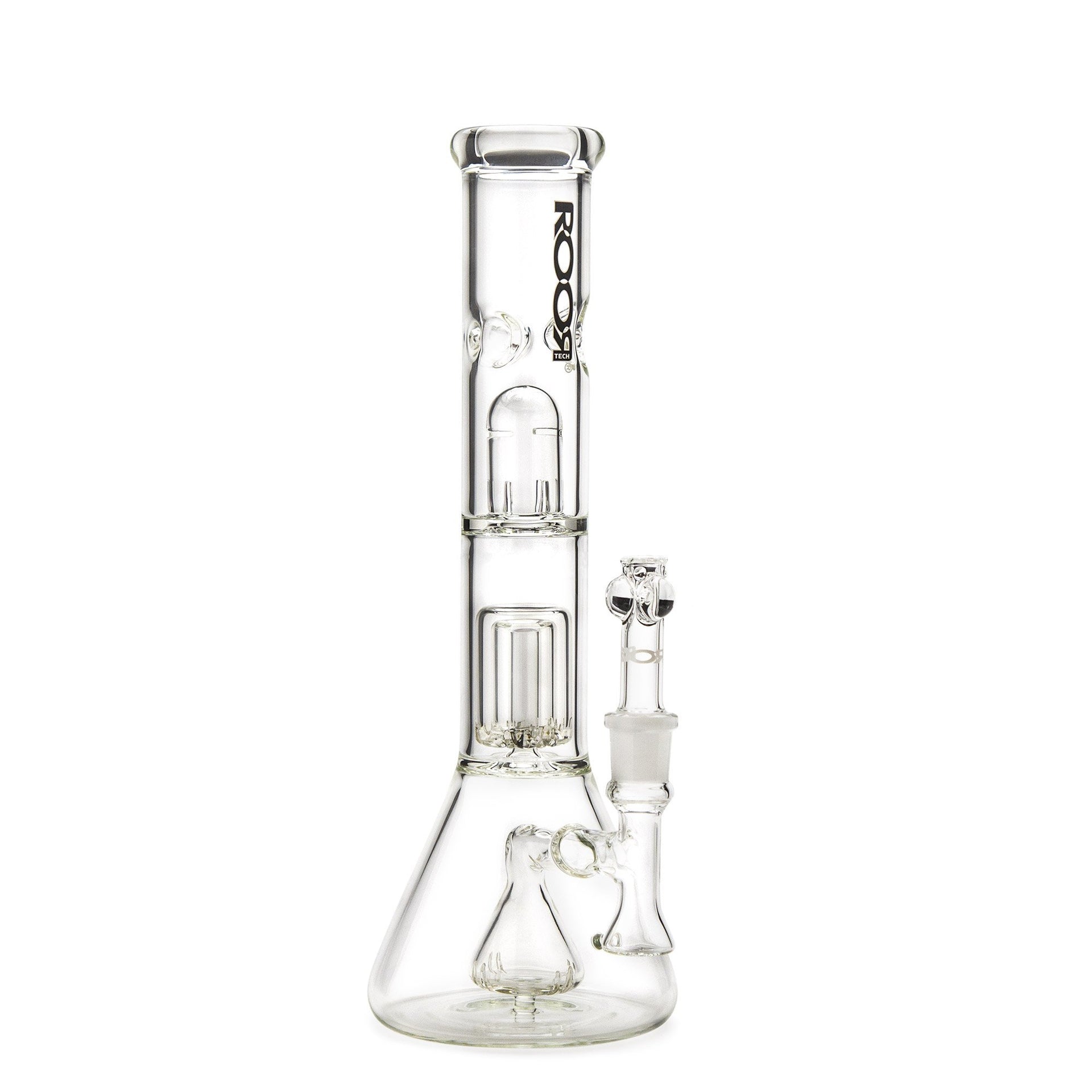 ROOR Tech 14in Fixed Shower Head Beaker 50x5mm w/Barrel Perc - 420 Science - The most trusted online smoke shop.