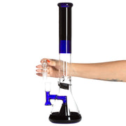 ROOR Tech 18in Fixed Shower Head Big Beaker Bong - Blue Black