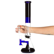 ROOR Tech 18in Fixed Shower Head Beaker 50x5mm - Blue Black - 420 Science - The most trusted online smoke shop.