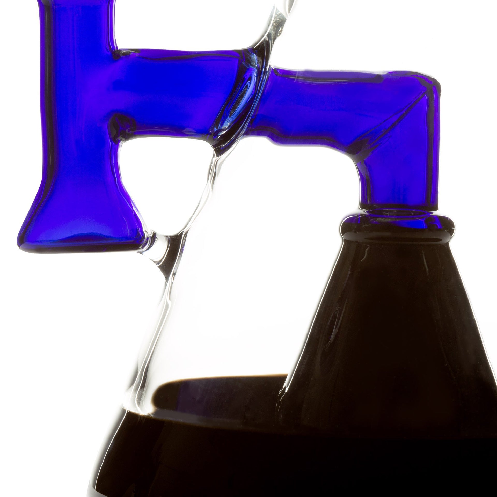 ROOR Tech 18in Fixed Shower Head Beaker 50x5mm - Blue Black - 420 Science - The most trusted online smoke shop.