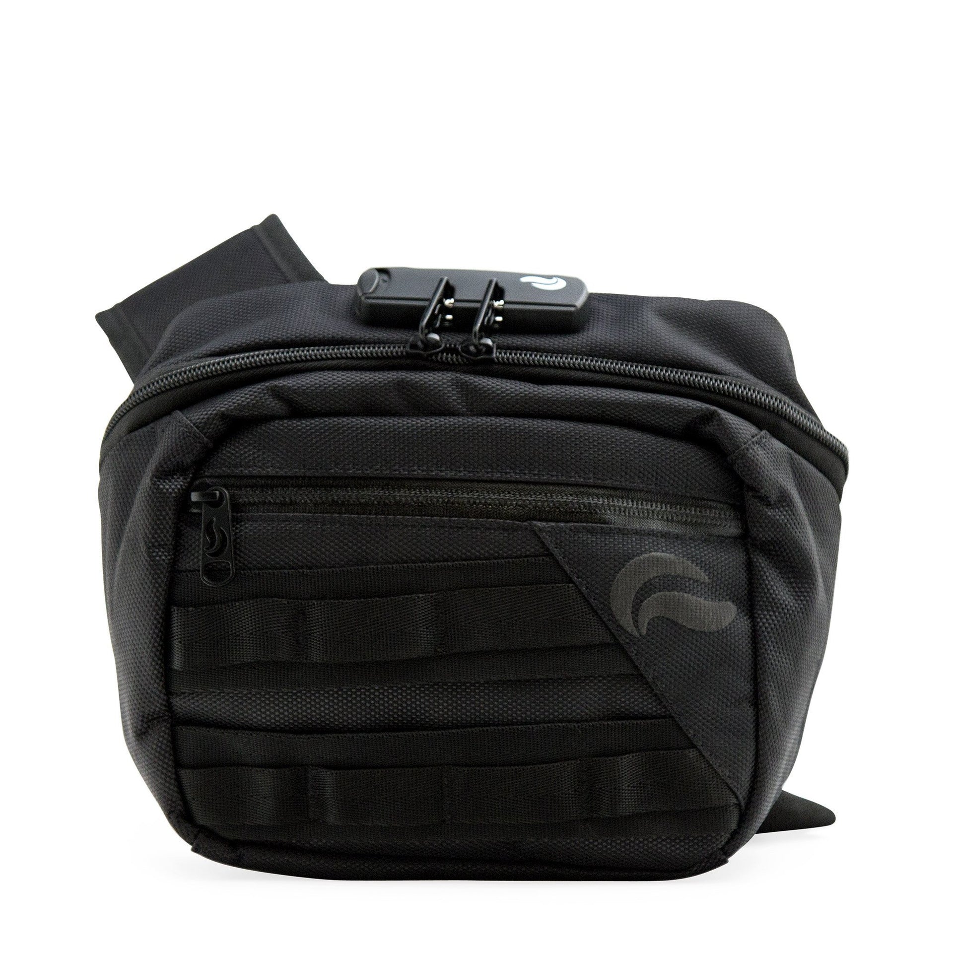 Elusive 2.0 Belt Bag in White & Black (Gold Hardware) - Smell Proof Be –  Snoop Proof