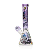 Wormhole Glass 11" Spaghettification Beaker Bong w/ Colins Perc - Clear / Blue / Purple | Third Party Brands | 420 Science