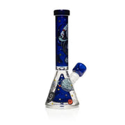 Wormhole Glass 11" Spaghettification Beaker Bong w/ Colins Perc - Clear / Blue / Purple | Third Party Brands | 420 Science