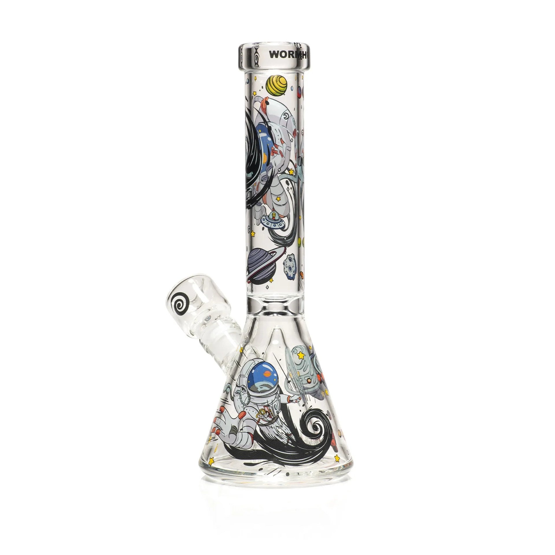 Wormhole Glass 11" Spaghettification Beaker Bong w/ Colins Perc - Clear / Blue / Purple | Third Party Brands | 420 Science