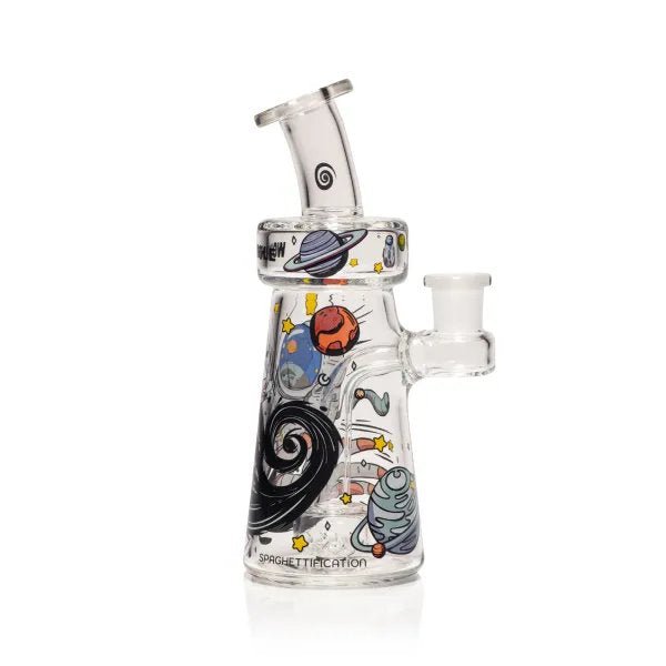 Wormhole Glass 6" Spaghettification Dab Rig - Clear / Purple / Teal | Third Party Brands | 420 Science