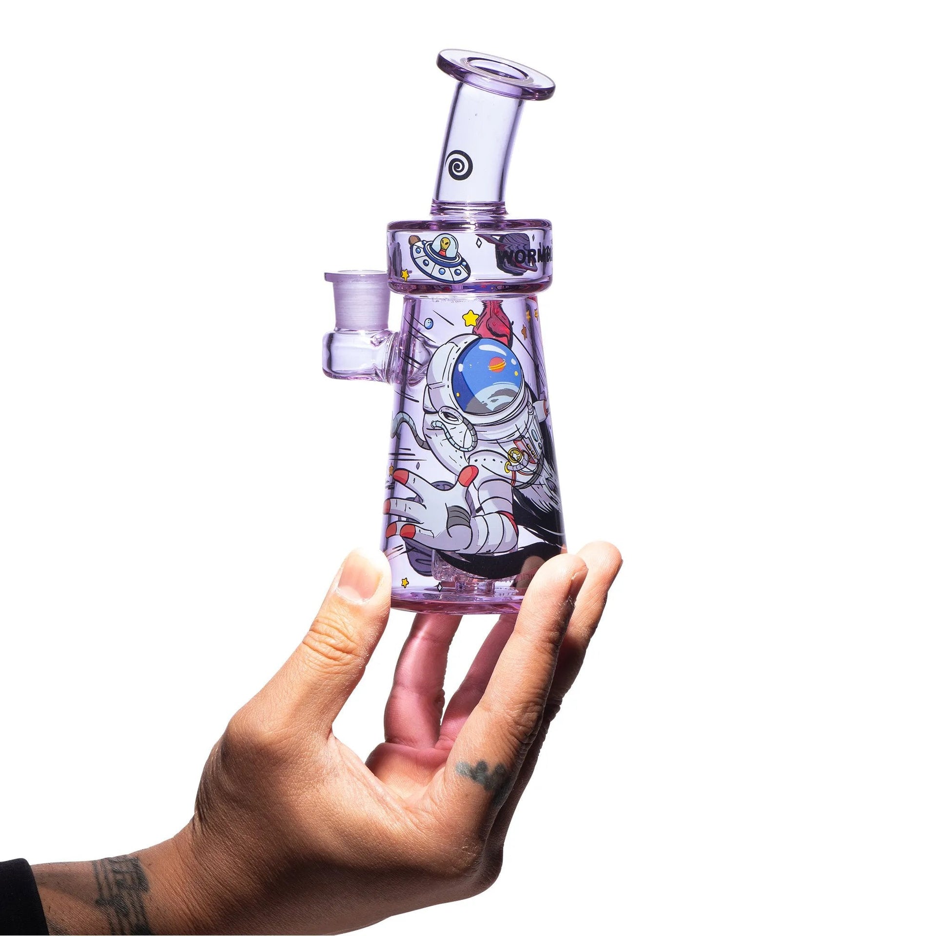 Wormhole Glass 6" Spaghettification Dab Rig - Clear / Purple / Teal | Third Party Brands | 420 Science